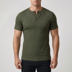 Ribbex  - Men's Ribbed Henley Shirt Casual Daily Wear