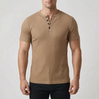 Ribbex  - Men's Ribbed Henley Shirt Casual Daily Wear