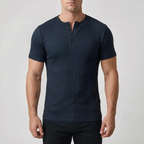 Ribbex  - Men's Ribbed Henley Shirt Casual Daily Wear