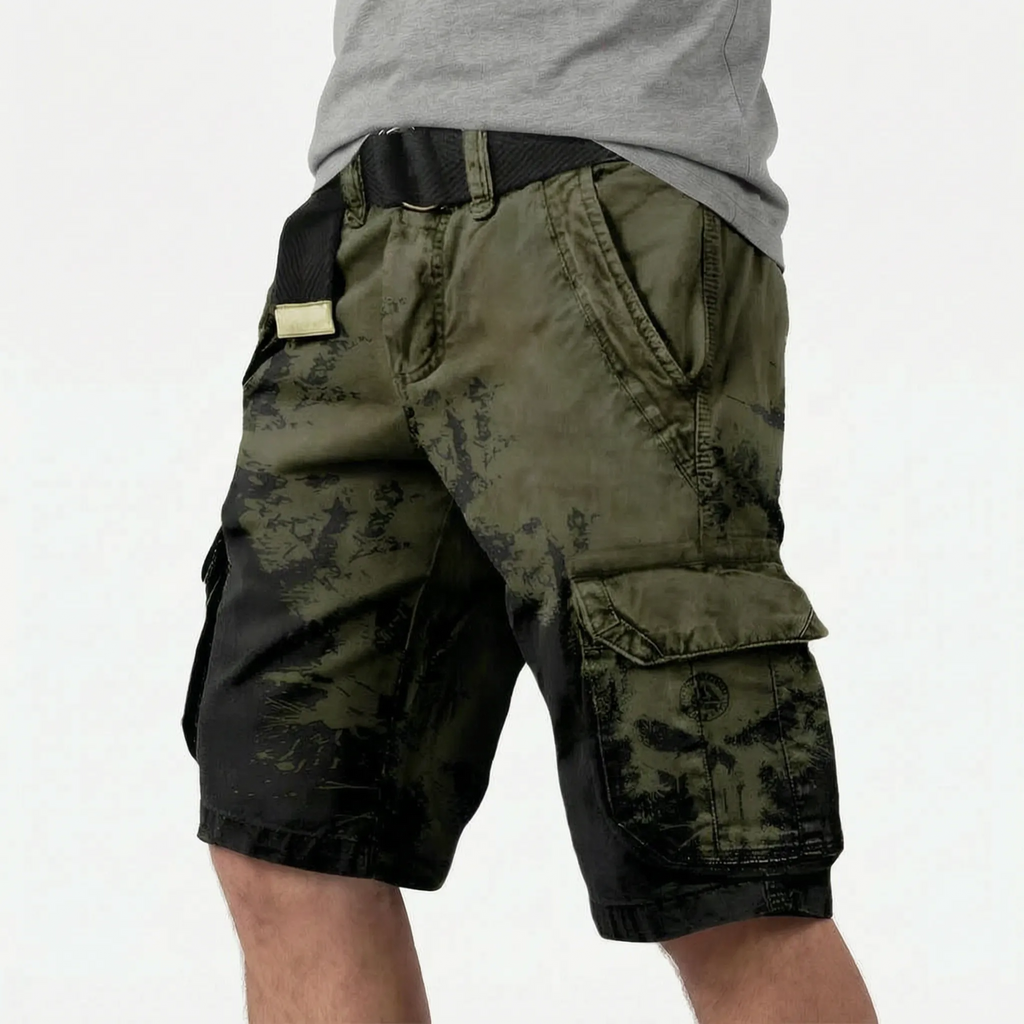 Runestride  - Casual Graphic Print Cargo Shorts Carrying Daily Items