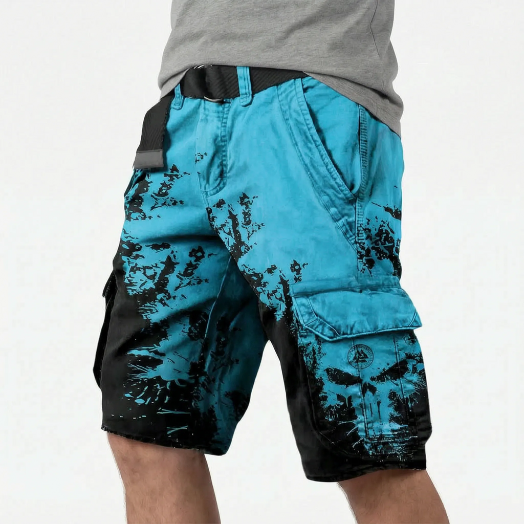 Runestride  - Casual Graphic Print Cargo Shorts Carrying Daily Items