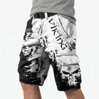 Runestride  - Casual Graphic Print Cargo Shorts Carrying Daily Items