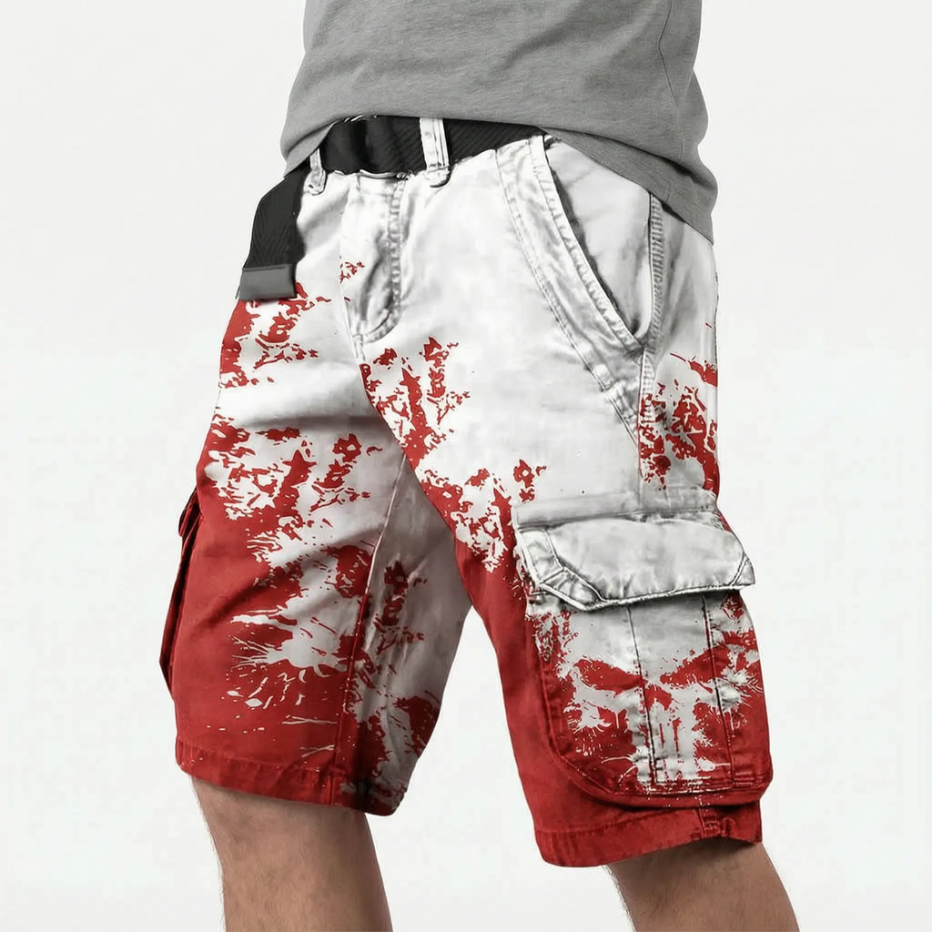 Runestride  - Casual Graphic Print Cargo Shorts Carrying Daily Items