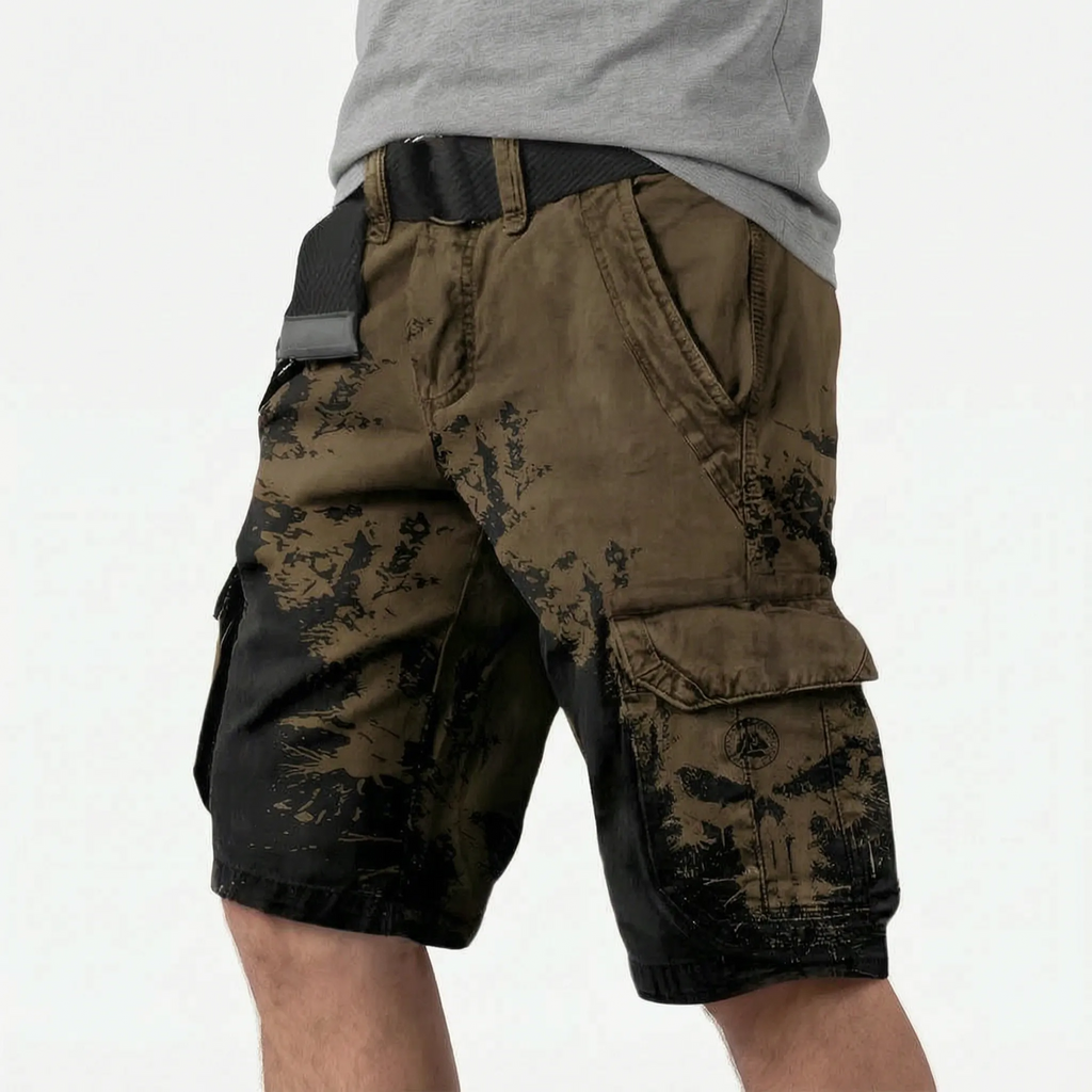 Runestride  - Casual Graphic Print Cargo Shorts Carrying Daily Items