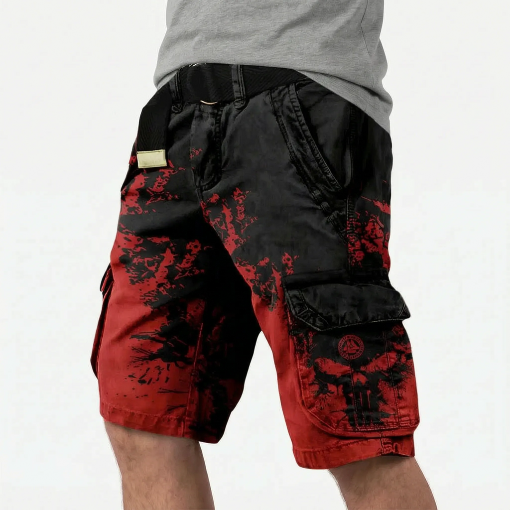 Runestride  - Casual Graphic Print Cargo Shorts Carrying Daily Items