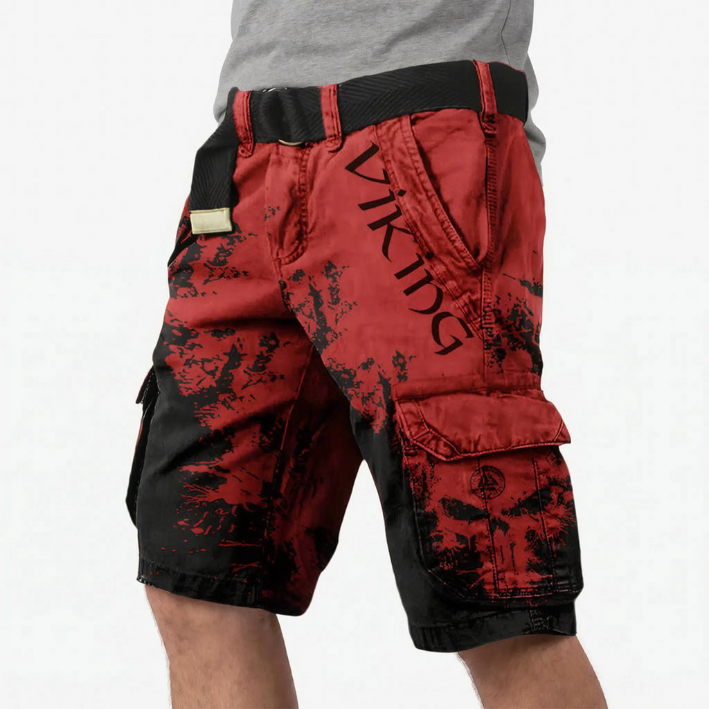 Runestride  - Casual Graphic Print Cargo Shorts Carrying Daily Items