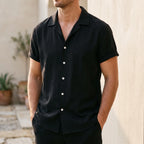 Ruvic  - Relaxed Short Sleeve Button-Up Shirt Warm Weather Wear