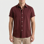 Ruvic  - Relaxed Short Sleeve Button-Up Shirt Warm Weather Wear