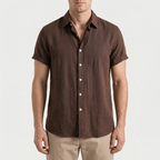 Ruvic  - Relaxed Short Sleeve Button-Up Shirt Warm Weather Wear