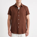 Ruvic  - Relaxed Short Sleeve Button-Up Shirt Warm Weather Wear
