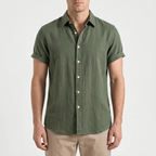 Ruvic  - Relaxed Short Sleeve Button-Up Shirt Warm Weather Wear