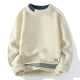 Women's textured crew neck sweater with long sleeves