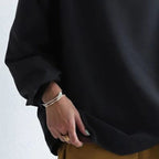 Women's plain high neck top with long sleeves and relaxed fit