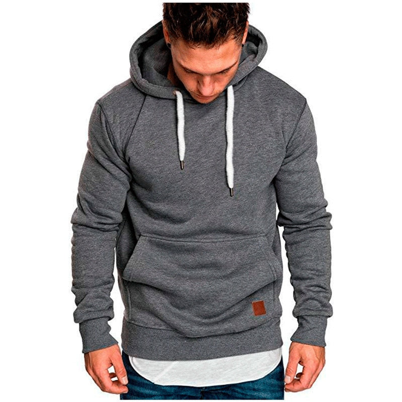 Men's pullover hoodie with drawstring hood and kangaroo pocket