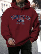 Men's long-sleeve graphic hoodie with drawstring hood and kangaroo pocket