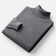 Plain men's roll neck sweater with ribbed trims