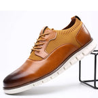 Men's casual lace-up sneakers with textured panels
