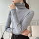 Women's ribbed turtleneck jumper with long sleeves