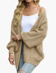 Women's oversized open front knit cardigan with long sleeves