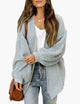 Women's oversized open front knit cardigan with long sleeves