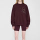 Women's crew-neck sweatshirt with long sleeves and embroidered front design