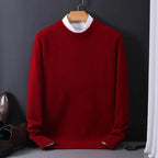 Men's plain crew neck knit sweater