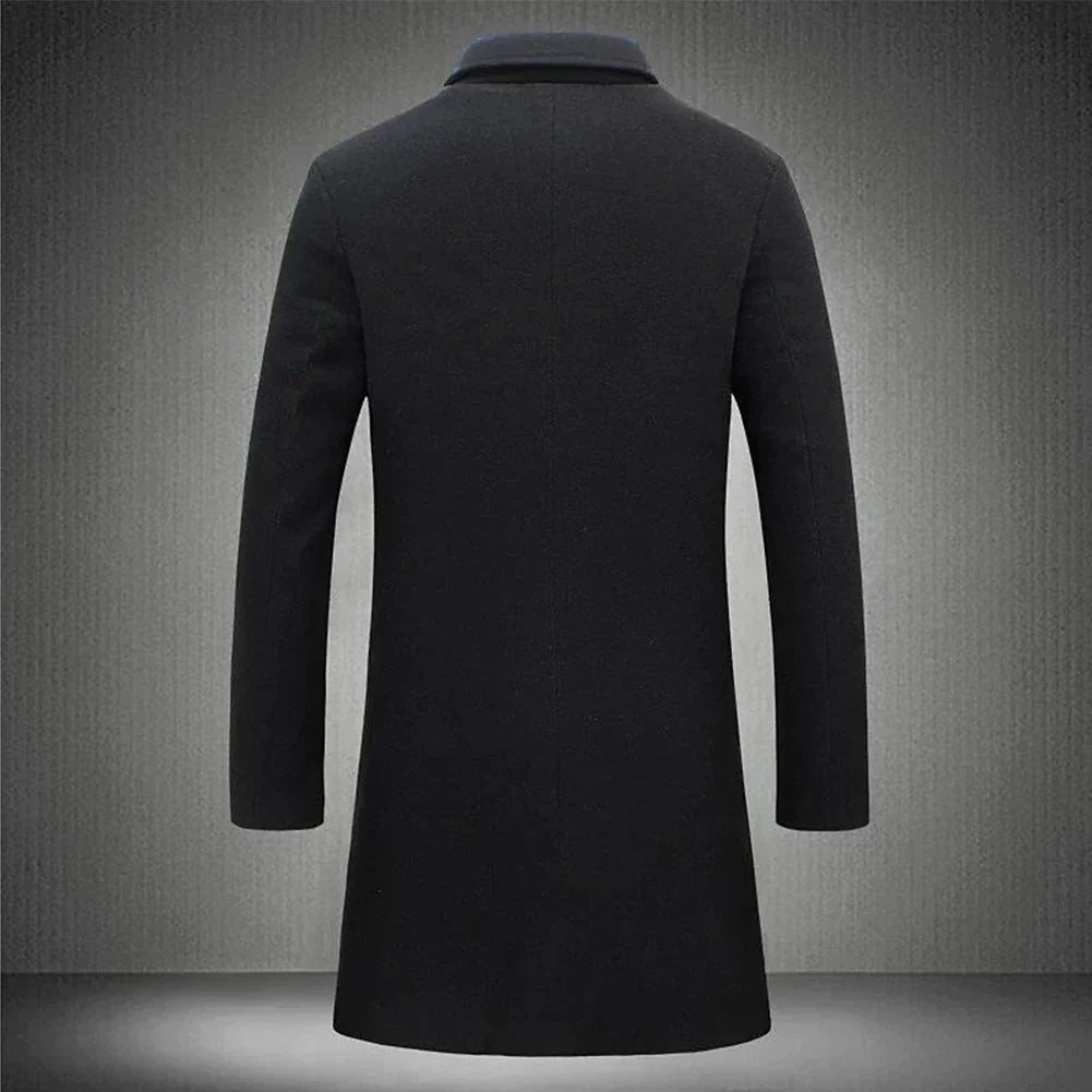 Men's Slim Fit Single-Breasted Overcoat