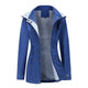 Women's hooded long-sleeved trench coat with zip front and pockets
