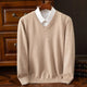 Unisex long-sleeve V-neck jumper with ribbed trims