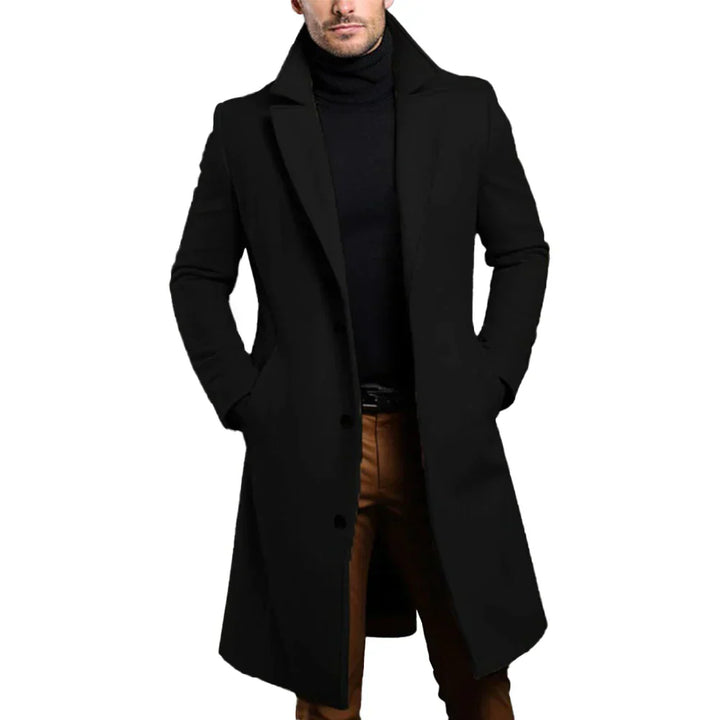 Men's Slim Fit Single-Breasted Overcoat