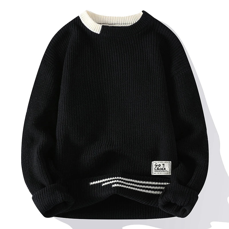 Women's textured crew neck sweater with long sleeves
