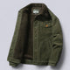 Men's corduroy jacket with shearling-style collar, button front and pockets