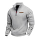 Men's quarter-zip fleece sweatshirt with mock neck and long sleeves