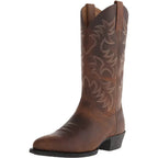 Women's blue embroidered ankle boots with side zipper and low heel