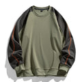 Unisex colourblock crew-neck sweatshirt with contrast long sleeves and orange seam detailing