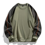 Unisex colourblock crew-neck sweatshirt with contrast long sleeves and orange seam detailing