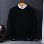 Men's plain crew neck knit sweater