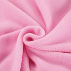 Women's pink textured pullover with stand collar and quarter-zip front