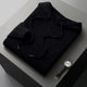 Men's plain hooded sweater with drawstrings and ribbed trims