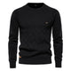 Men's argyle knit crew neck sweater with long sleeves and ribbed trims
