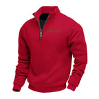 Men's quarter-zip fleece sweatshirt with mock neck and long sleeves