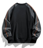 Unisex colourblock crew-neck sweatshirt with contrast long sleeves and orange seam detailing