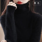 Women's long-sleeve ribbed turtleneck sweater