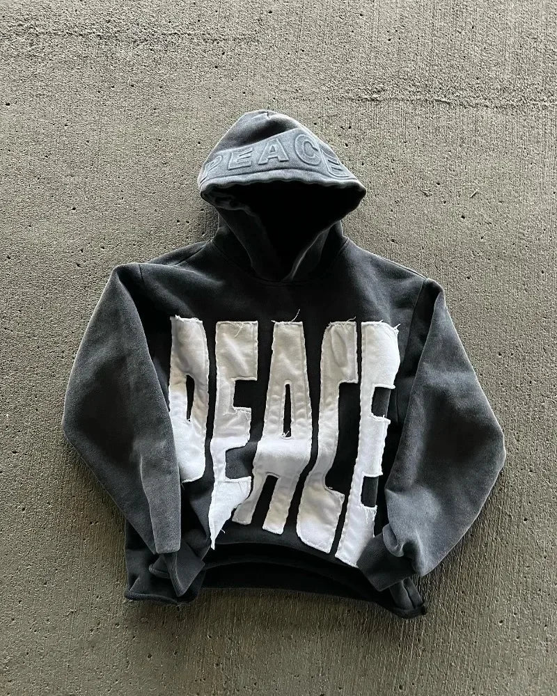 Graphic hooded sweatshirt with large front lettering