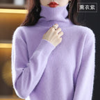 Women's long-sleeve ribbed turtleneck sweater