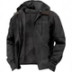Men's hooded workwear jacket with zip front and utility pockets
