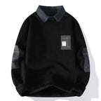 Multicolor geometric turtleneck knit sweater with long sleeves