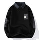 Multicolor geometric turtleneck knit sweater with long sleeves