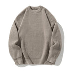 Unisex ribbed crew neck sweater with long sleeves