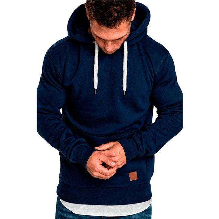 Men's pullover hoodie with drawstring hood and kangaroo pocket